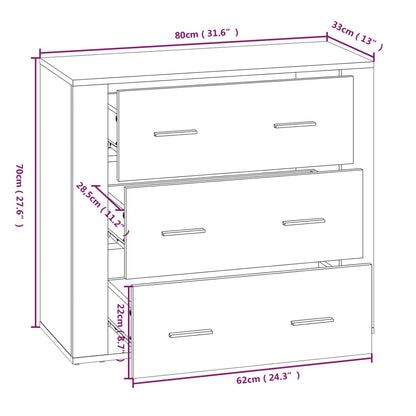 Highboard Betongrau Holzwerkstoff