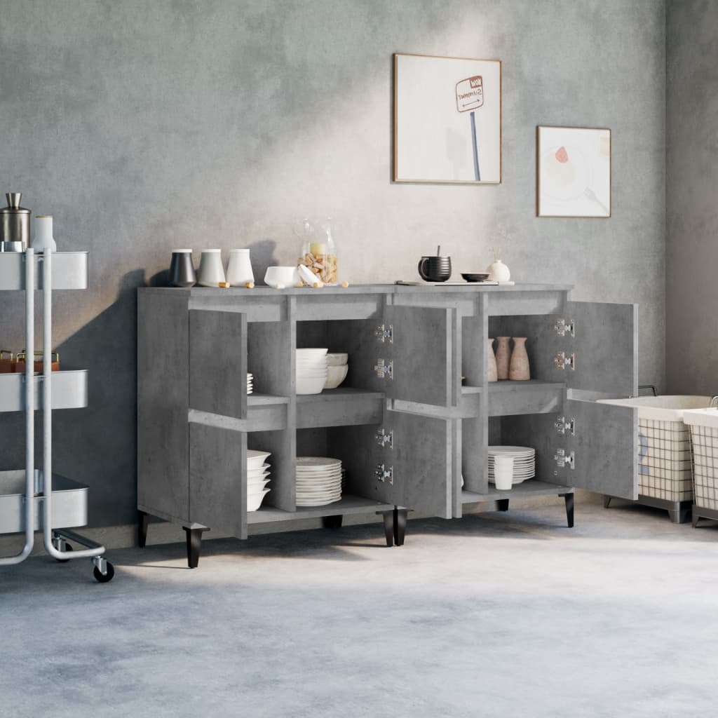 Buffets 2 pcs. Béton gris 60x35x70 cm matériau bois