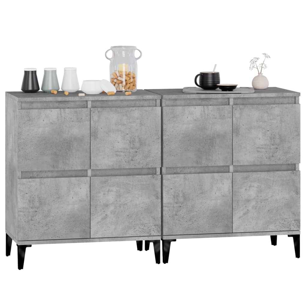 Buffets 2 pcs. Béton gris 60x35x70 cm matériau bois