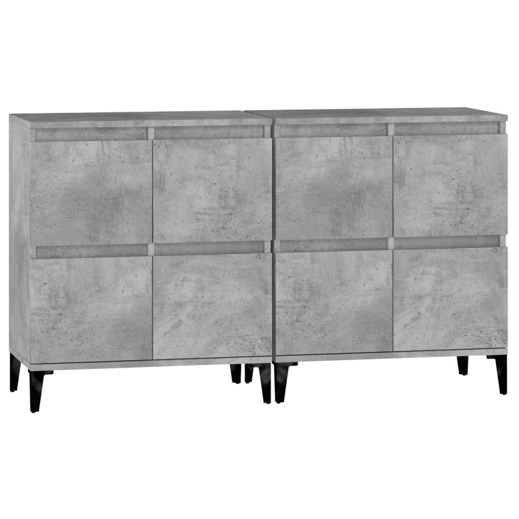 Buffets 2 pcs. Béton gris 60x35x70 cm matériau bois