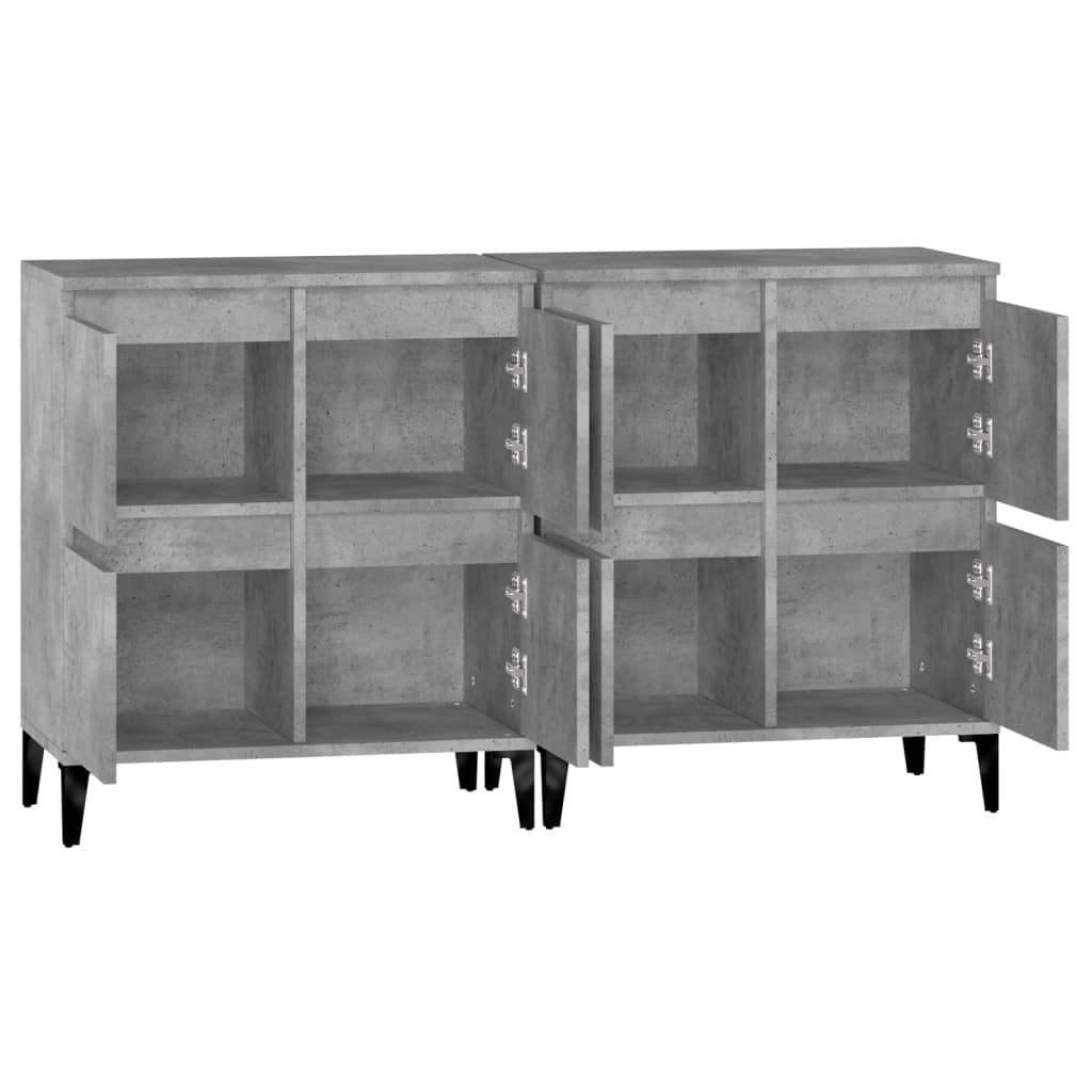 Buffets 2 pcs. Béton gris 60x35x70 cm matériau bois