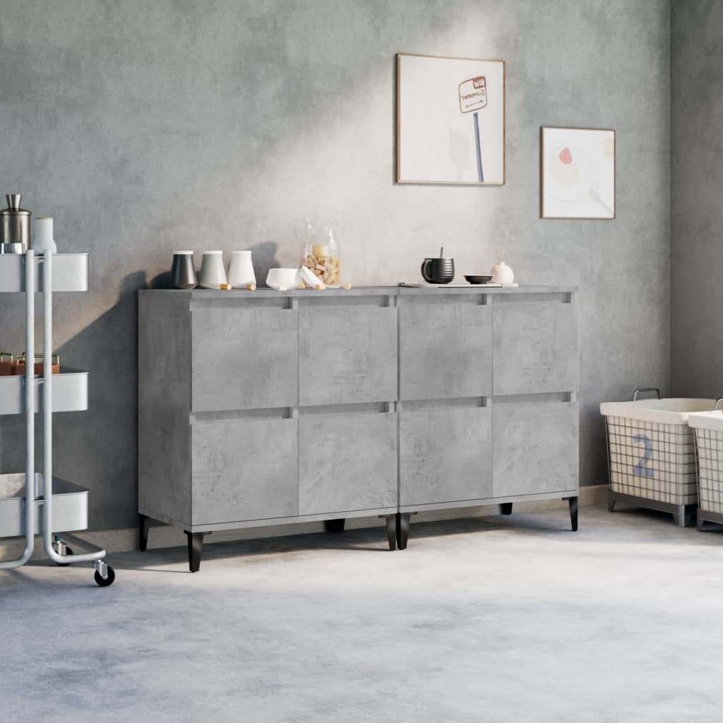 Buffets 2 pcs. Béton gris 60x35x70 cm matériau bois