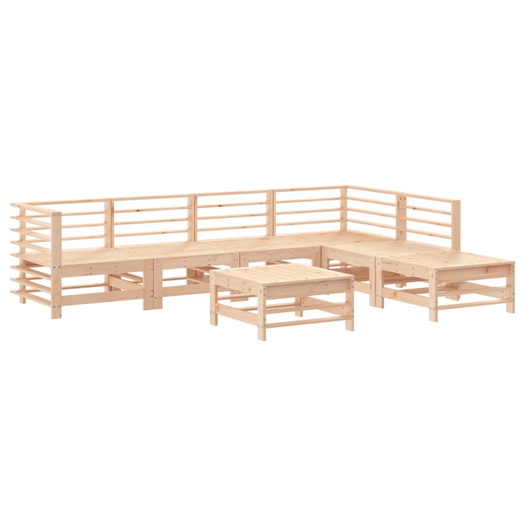 7-tlg. Garten-Lounge-Set Massivholz Kiefer