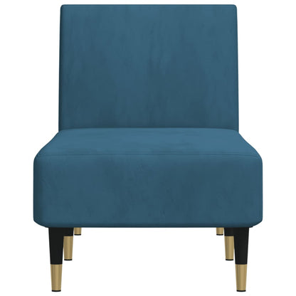 Chaiselongue Blau Samt