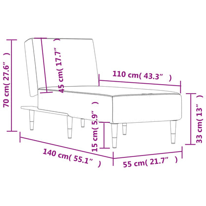 Chaiselongue Schwarz Samt