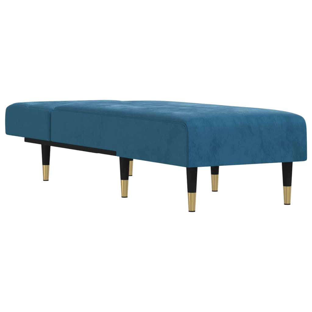 Chaiselongue Blau Samt