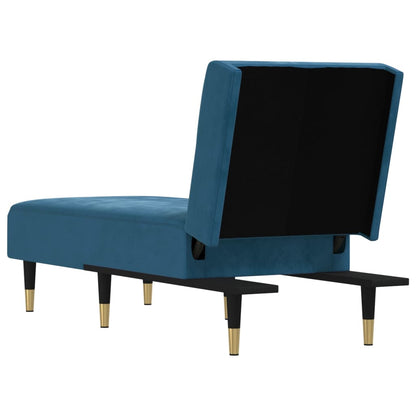 Chaiselongue Blau Samt