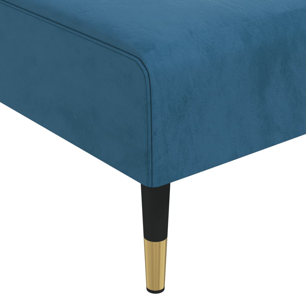 Chaiselongue Blau Samt