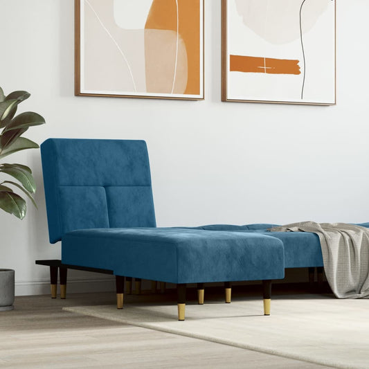 Chaiselongue Blau Samt