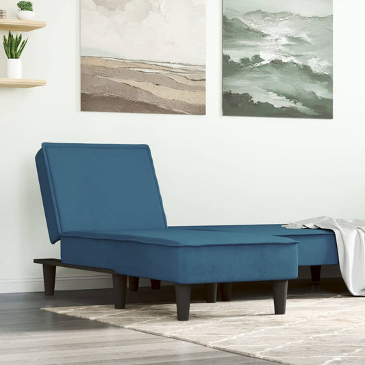 Chaise longue terciopelo azul