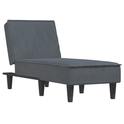 Chaiselongue Dunkelgrau Samt