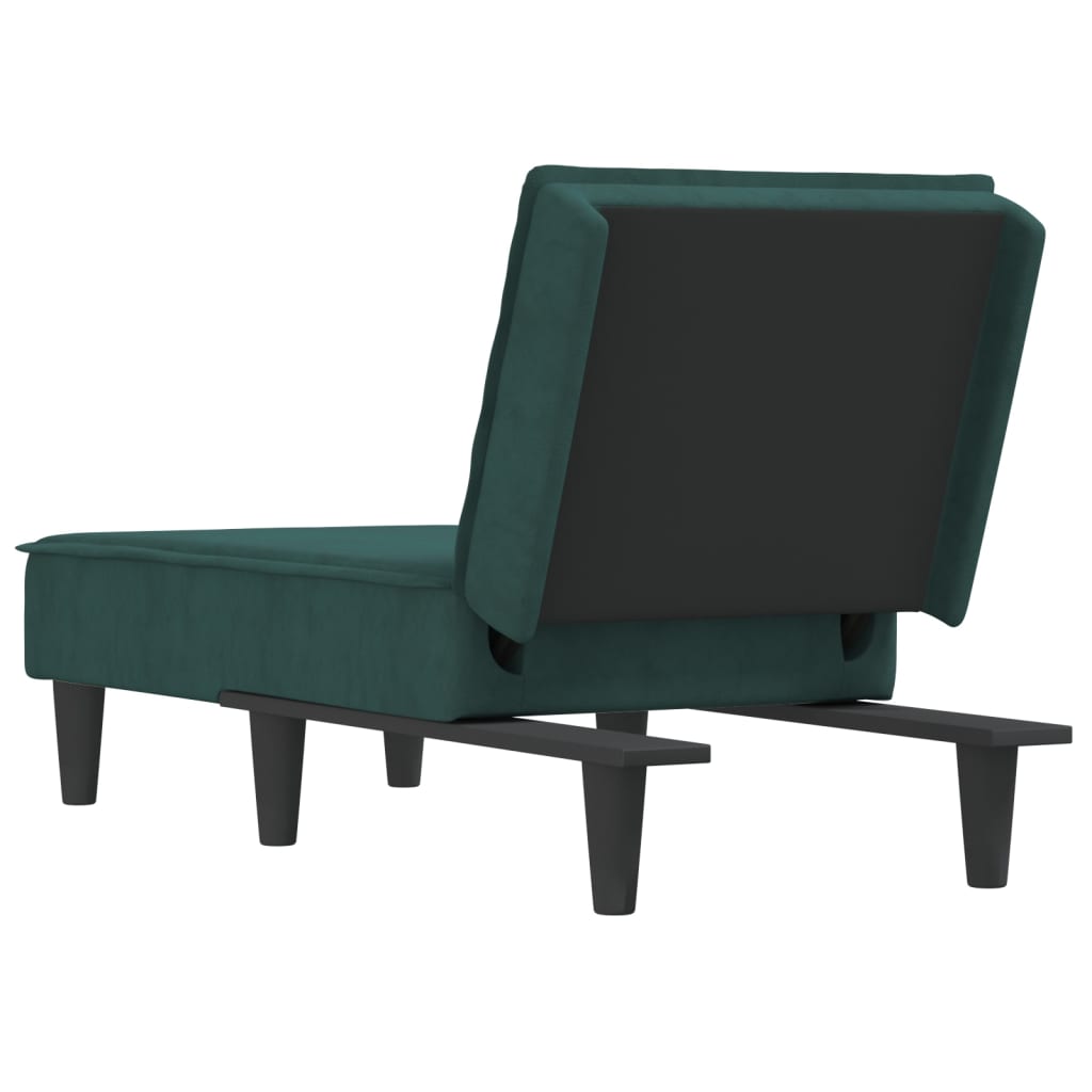 Chaiselongue Dunkelgrün Samt