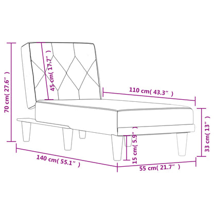 Chaiselongue Schwarz Stoff