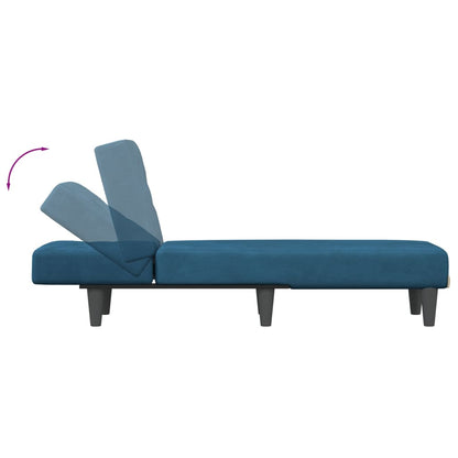 Chaiselongue Blau Samt