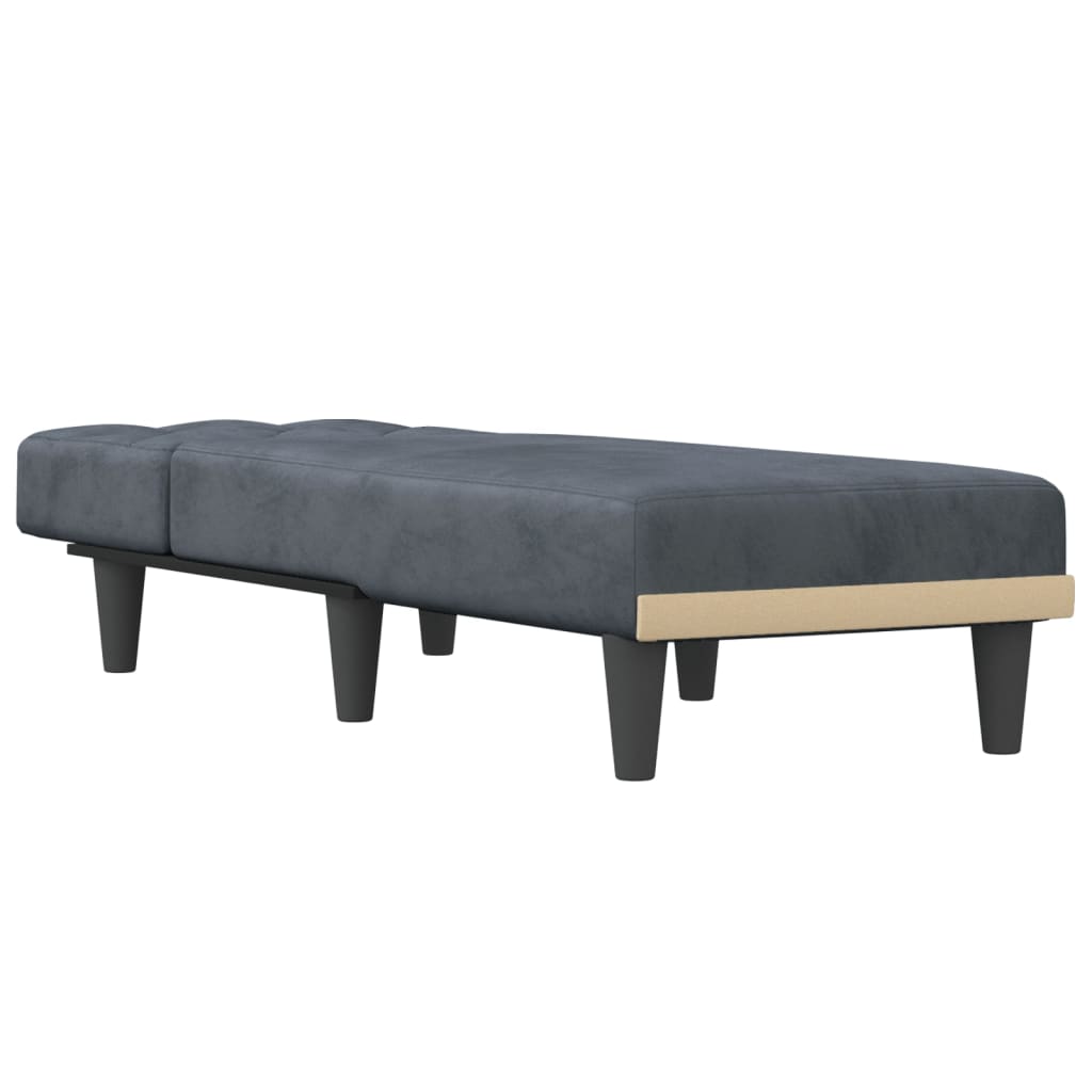 Chaiselongue Dunkelgrau Samt