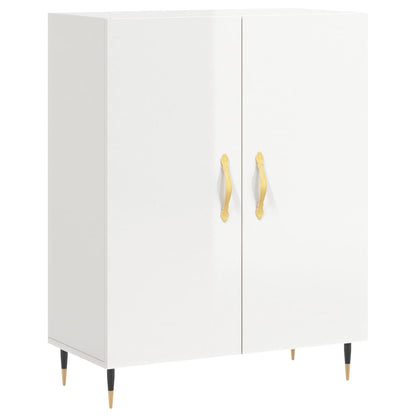 Buffet blanc brillant 69,5x34x90 cm en bois