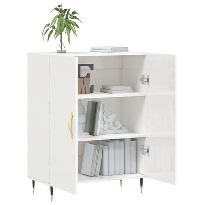 Buffet blanc brillant 69,5x34x90 cm en bois