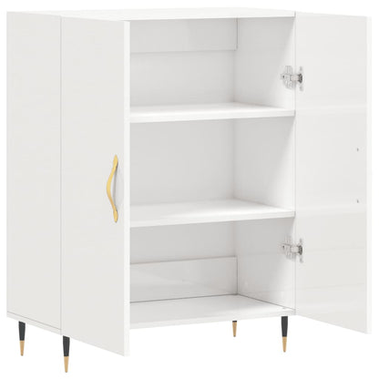 Buffet blanc brillant 69,5x34x90 cm en bois