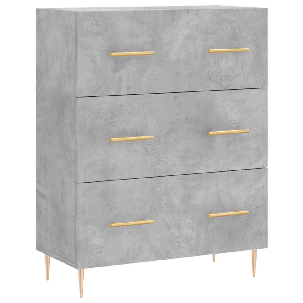 Buffet gris béton 69,5x34x90 cm en bois