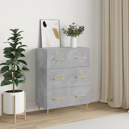 Buffet gris béton 69,5x34x90 cm en bois