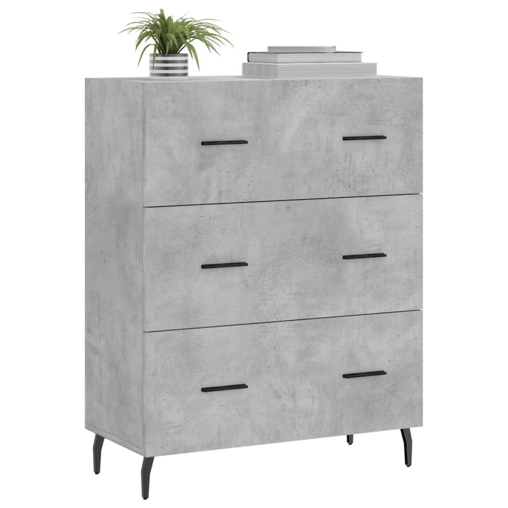 Buffet gris béton 69,5x34x90 cm en bois