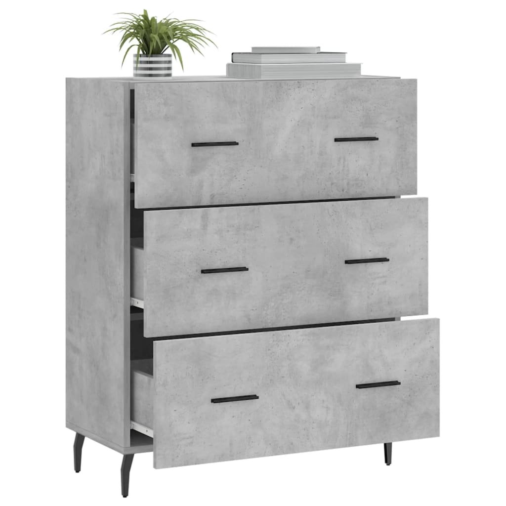 Buffet gris béton 69,5x34x90 cm en bois