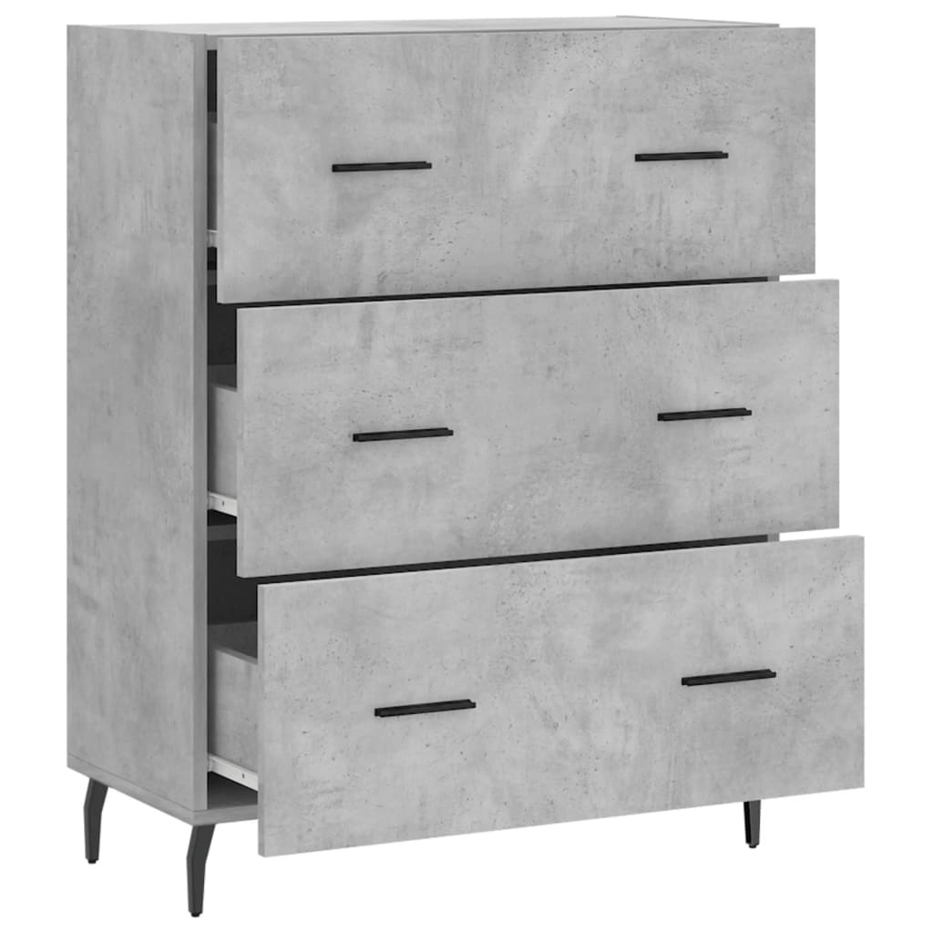 Buffet gris béton 69,5x34x90 cm en bois