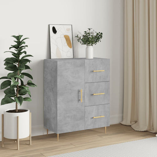 Buffet gris béton 69,5x34x90 cm en bois