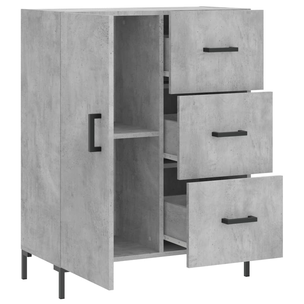 Buffet gris béton 69,5x34x90 cm en bois