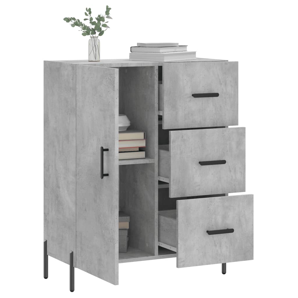 Buffet gris béton 69,5x34x90 cm en bois