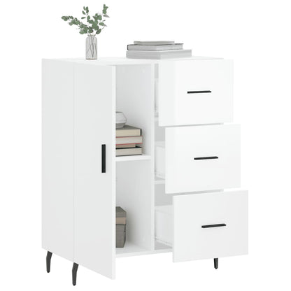 Buffet blanc brillant 69,5x34x90 cm en bois