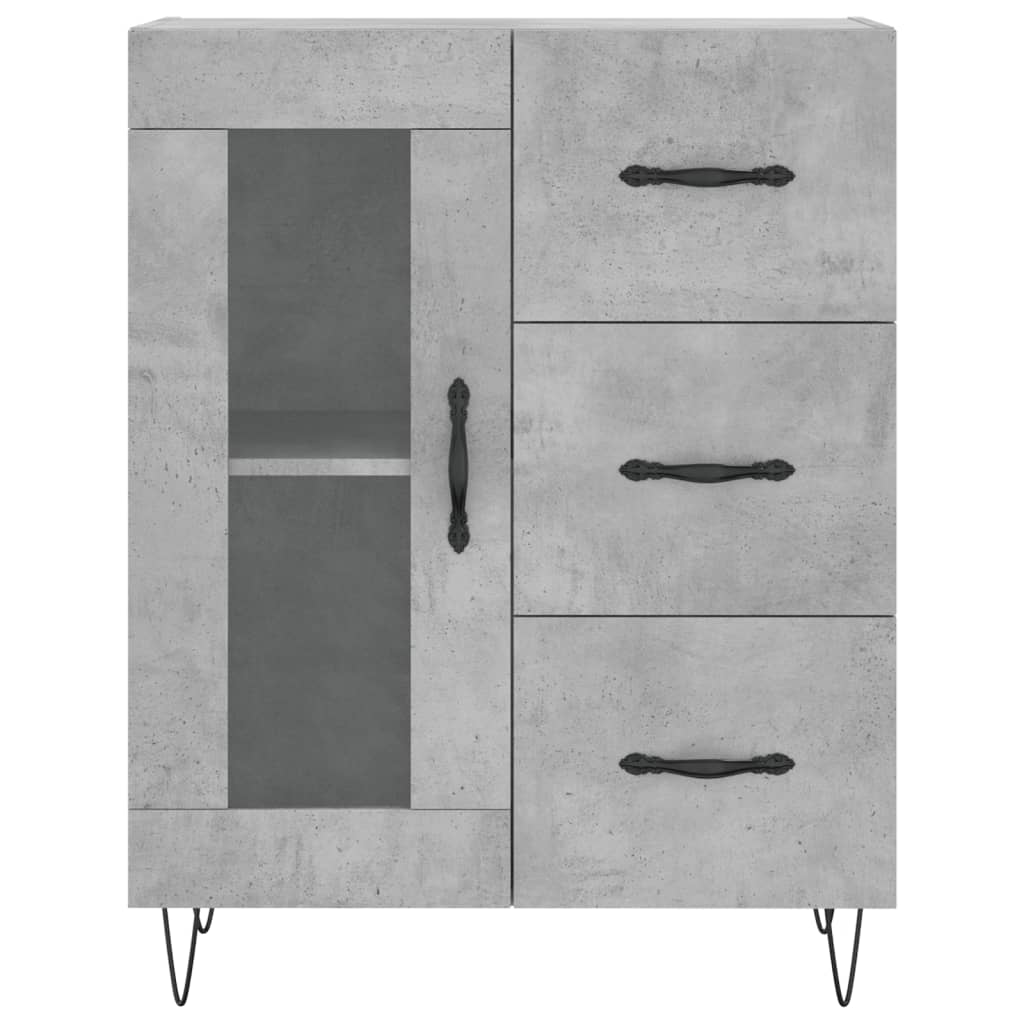 Buffet gris béton 69,5x34x90 cm en bois