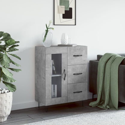 Buffet gris béton 69,5x34x90 cm en bois