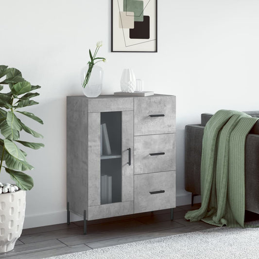 Buffet gris béton 69,5x34x90 cm en bois