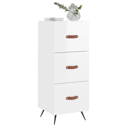 Buffet blanc brillant 34,5x34x90 cm en bois