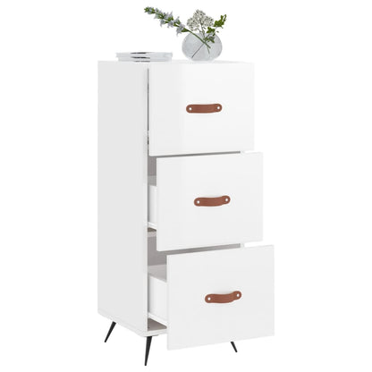 Buffet blanc brillant 34,5x34x90 cm en bois