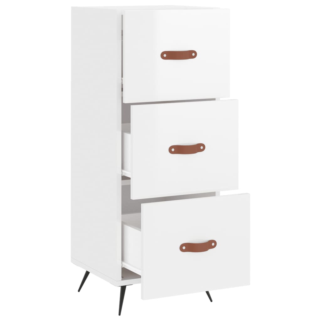 Buffet blanc brillant 34,5x34x90 cm en bois