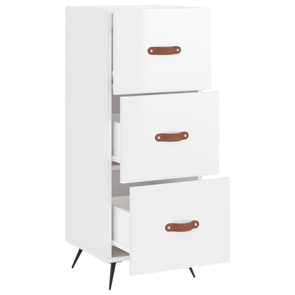 Buffet blanc brillant 34,5x34x90 cm en bois