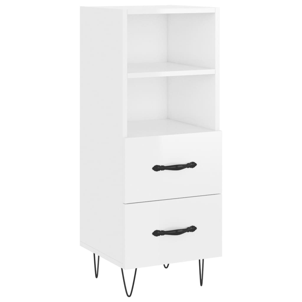 Buffet blanc brillant 34,5x34x90 cm en bois