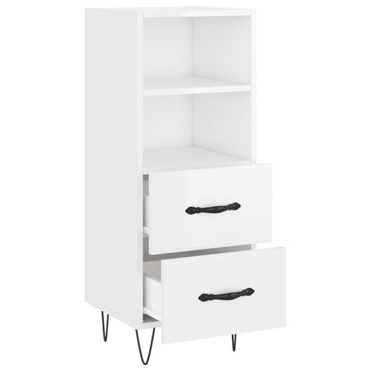 Buffet blanc brillant 34,5x34x90 cm en bois