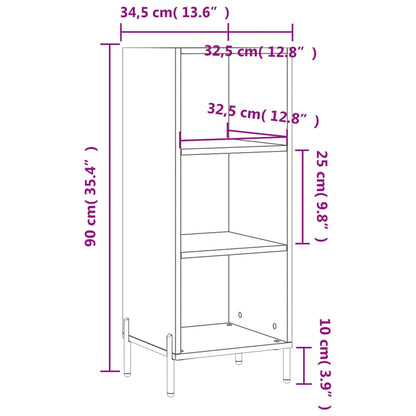 Sideboard Hochglanz-Weiß 34,5x32,5x90 cm Holzwerkstoff