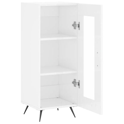 Buffet blanc brillant 34,5x34x90 cm en bois