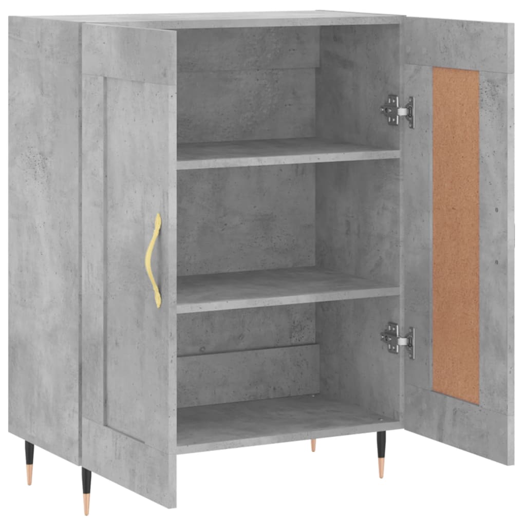 Buffet gris béton 69,5x34x90 cm en bois