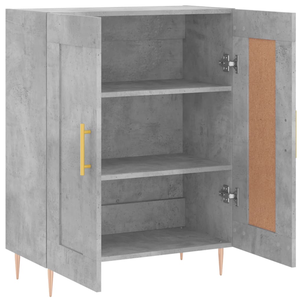 Buffet gris béton 69,5x34x90 cm en bois