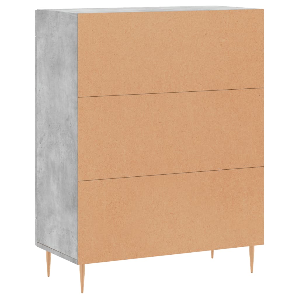 Buffet gris béton 69,5x34x90 cm en bois