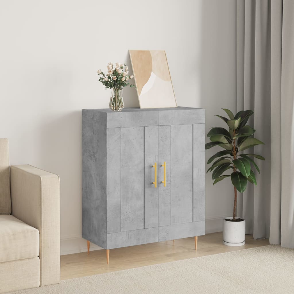 Buffet gris béton 69,5x34x90 cm en bois