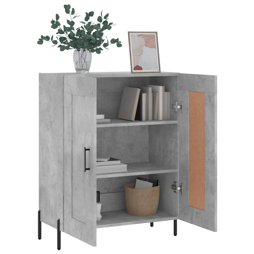 Buffet gris béton 69,5x34x90 cm en bois