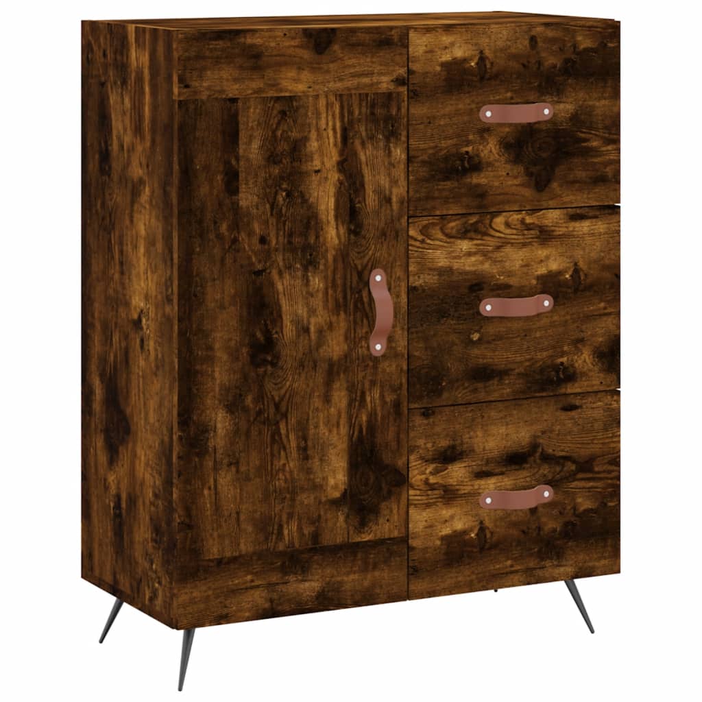 Buffet chêne fumé 69,5x34x90 cm matériau bois