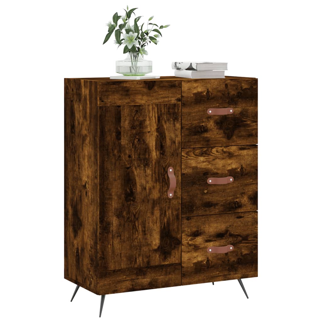 Buffet chêne fumé 69,5x34x90 cm matériau bois