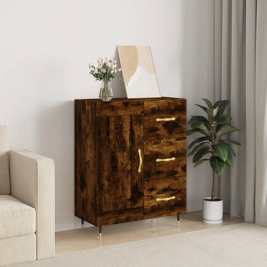 Buffet chêne fumé 69,5x34x90 cm matériau bois